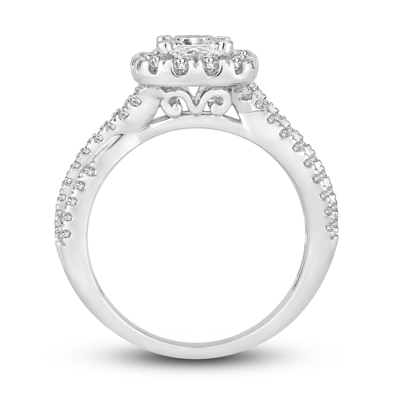 Main Image 3 of Diamond Engagement Ring 1-1/4 ct tw Princess/Round 14K White Gold