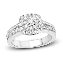 Diamond Engagement Ring 3/4 ct tw Round 14K White Gold