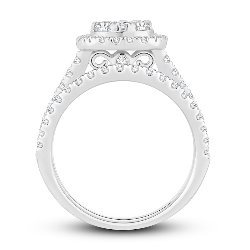 Main Image 3 of Diamond Bridal Set 1-1/5 ct tw Round 14K White Gold