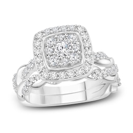 Diamond Bridal Set 7/8 ct tw Round 14K White Gold