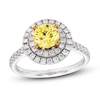 Thumbnail Image 0 of Yellow Lab-Created Diamond Engagement Ring 1-1/2 ct tw Round 14K Two-Tone
