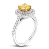 Thumbnail Image 1 of Yellow Lab-Created Diamond Engagement Ring 1-1/2 ct tw Round 14K Two-Tone