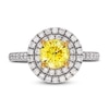 Thumbnail Image 2 of Yellow Lab-Created Diamond Engagement Ring 1-1/2 ct tw Round 14K Two-Tone