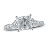 Thumbnail Image 0 of Lab-Created Diamond Engagement Ring 2 ct tw Princess/Round 14K White Gold