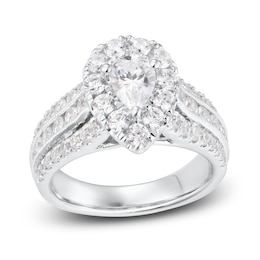 Diamond Engagement Ring 2-1/4 ct tw Pear-shaped/Round 14K White Gold