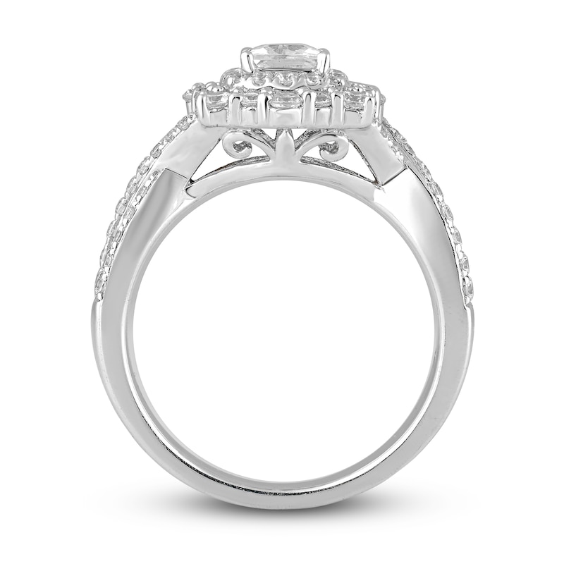 Main Image 3 of Diamond Engagement Ring 1-1/4 ct tw Princess/Round 14K White Gold