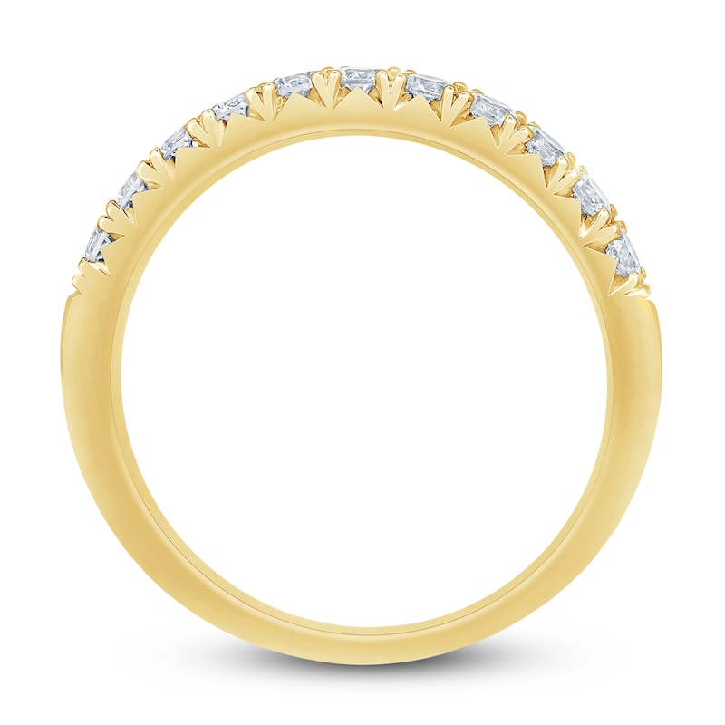 French Pave Diamond Anniversary Band 1/2 ct tw Round 14K Yellow Gold