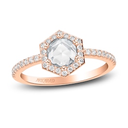 ArtCarved Rose-Cut Diamond Engagement Ring 3/4 ct tw 14K Rose Gold