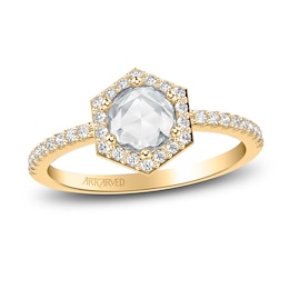 ArtCarved Rose-Cut Diamond Engagement Ring 3/4 ct tw 14K Yellow Gold