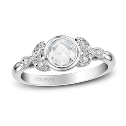 ArtCarved Rose-Cut Diamond Engagement Ring 1/2 ct tw 14K White Gold