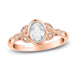 ArtCarved Rose-Cut Diamond Engagement Ring 1/2 ct tw 14K Rose Gold