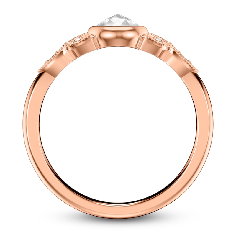 Main Image 2 of ArtCarved Rose-Cut Diamond Engagement Ring 1/2 ct tw 14K Rose Gold