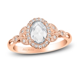 ArtCarved Rose-Cut Diamond Engagement Ring 5/8 ct tw 14K Rose Gold