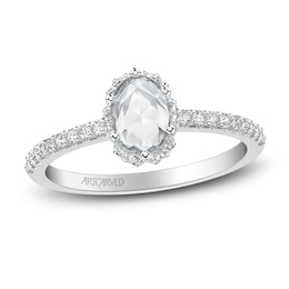 ArtCarved Rose-Cut Diamond Engagement Ring 3/4 ct tw 14K White Gold