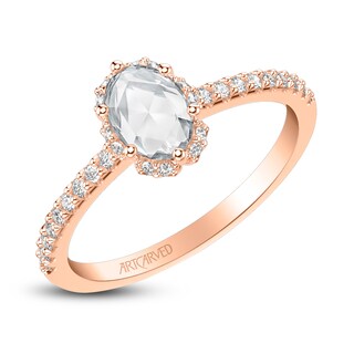 ArtCarved Rose-Cut Diamond Engagement Ring 3/4 ct tw 14K Rose Gold | Jared