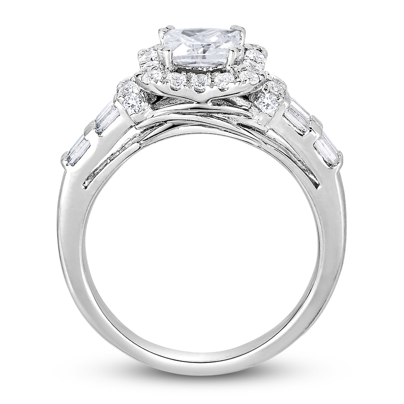 Main Image 2 of Diamond Engagement Ring 1-3/4 ct tw Princess/Round/Baguette 14K White Gold