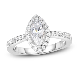 Diamond Engagement Ring 1 ct tw Marquise/Round 14K White Gold