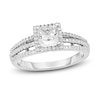 Thumbnail Image 1 of Diamond Engagement Ring 1 ct tw Princess/Round 14K White Gold