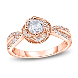 Diamond Engagement Ring 1/2 ct tw Round 14K Rose Gold