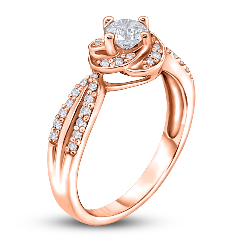 Main Image 2 of Diamond Engagement Ring 1/2 ct tw Round 14K Rose Gold