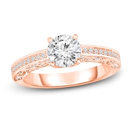 Diamond Engagement Ring 1 ct tw Round 14K Rose Gold