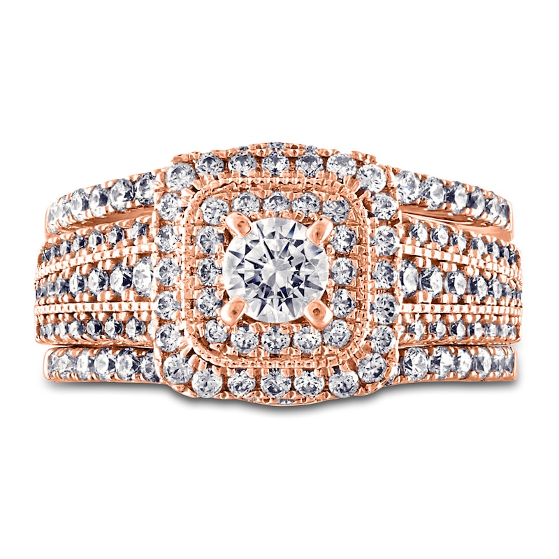 Main Image 3 of Diamond Bridal Set 1-3/4 ct tw Round 14K Rose Gold