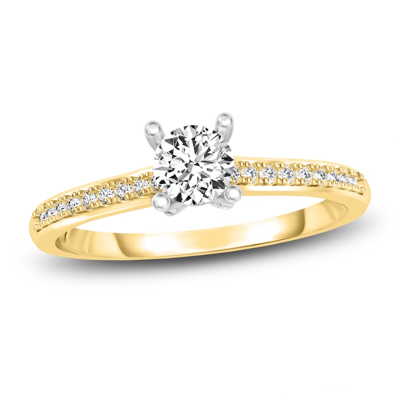 Main Image 1 of Diamond Engagement Ring 3/8 ct tw Round 14K Two-Tone Gold