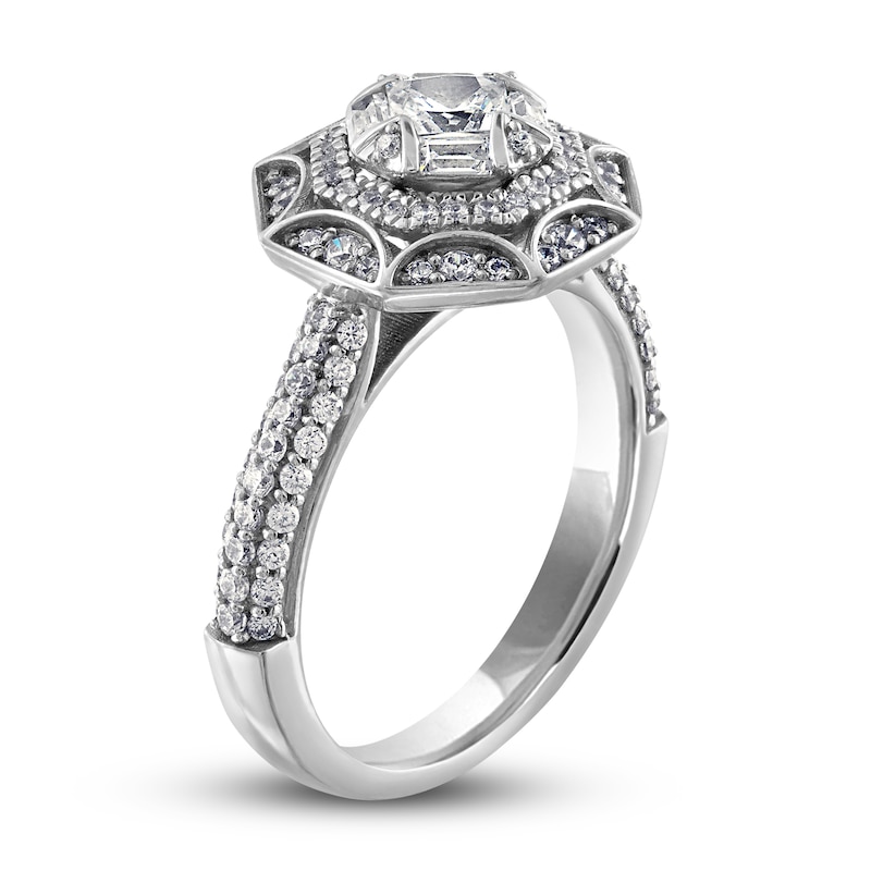 Main Image 2 of Diamond Engagement Ring 1 ct tw Baguette/Princess 14K White Gold