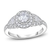 Thumbnail Image 1 of Diamond Engagement Ring 3/4 ct tw Baguette/Round 14K White Gold