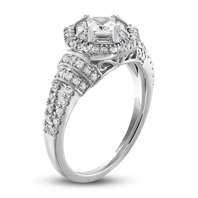 Main Image 2 of Diamond Engagement Ring 1 ct tw Baguette/Princess 14K White Gold