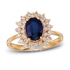 Thumbnail Image 1 of LALI Jewels Natural Blue Sapphire Engagement Ring 1/4 ct tw Diamonds 14K Yellow Gold