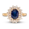 Thumbnail Image 3 of LALI Jewels Natural Blue Sapphire Engagement Ring 1/4 ct tw Diamonds 14K Yellow Gold