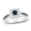 Thumbnail Image 0 of Black Diamond Engagement Ring 1/2 ct tw Round 10K White Gold