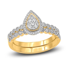 Diamond Bridal Set 1/2 ct tw Round 14K Yellow Gold