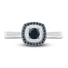 Thumbnail Image 2 of Black Diamond Engagement Ring 1/3 ct tw Round 10K White Gold