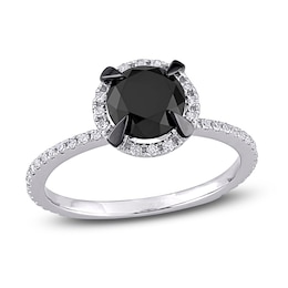 Black Diamond Engagement Ring 2 ct tw 10K White Gold