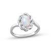 Thumbnail Image 1 of Lab-Created Opal Engagement Ring 1/10 ct tw Round 10K White Gold