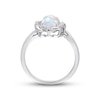 Thumbnail Image 3 of Lab-Created Opal Engagement Ring 1/10 ct tw Round 10K White Gold