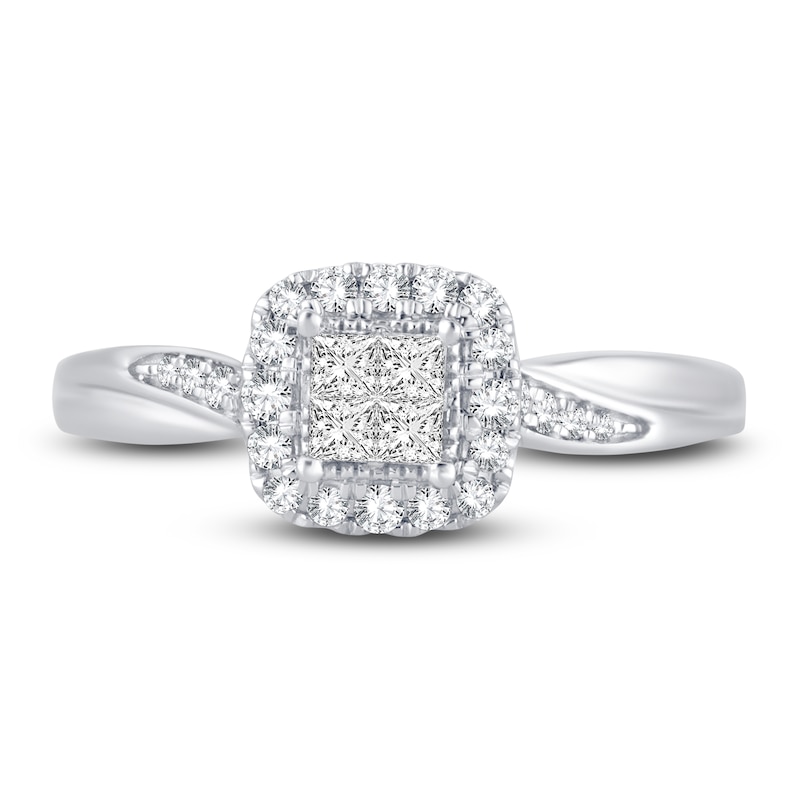 Main Image 3 of Diamond Ring 3/8 ct tw Princess/Round 14K White Gold