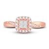 Thumbnail Image 3 of Diamond Halo Ring 3/8 ct tw Princess/Round 14K Rose Gold