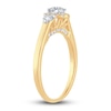 Thumbnail Image 2 of Diamond Halo Ring 3/8 ct tw Oval/Round 14K Yellow Gold