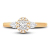 Thumbnail Image 3 of Diamond Halo Ring 3/8 ct tw Oval/Round 14K Yellow Gold