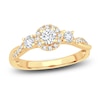 Thumbnail Image 1 of Diamond Halo Ring 3/8 ct tw Round 14K Yellow Gold