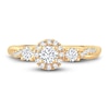 Thumbnail Image 3 of Diamond Halo Ring 3/8 ct tw Round 14K Yellow Gold