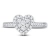 Thumbnail Image 1 of Diamond Heart Ring 3/8 ct tw Round 14K White Gold