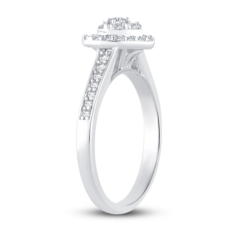 Main Image 2 of Diamond Heart Ring 3/8 ct tw Round 14K White Gold