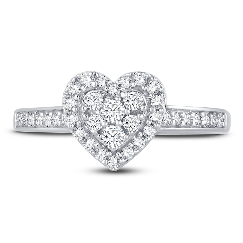 Main Image 3 of Diamond Heart Ring 3/8 ct tw Round 14K White Gold