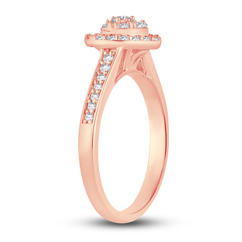 Main Image 2 of Diamond Heart Ring 3/8 ct tw Round 14K Rose Gold