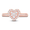 Thumbnail Image 3 of Diamond Heart Ring 3/8 ct tw Round 14K Rose Gold