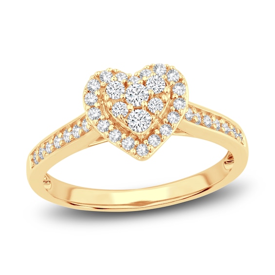 Diamond Heart Ring 3/8 ct tw Round 14K Yellow Gold | Jared